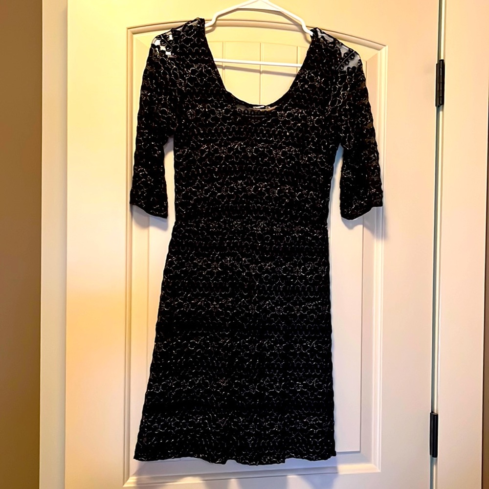 Black & gold lace dress